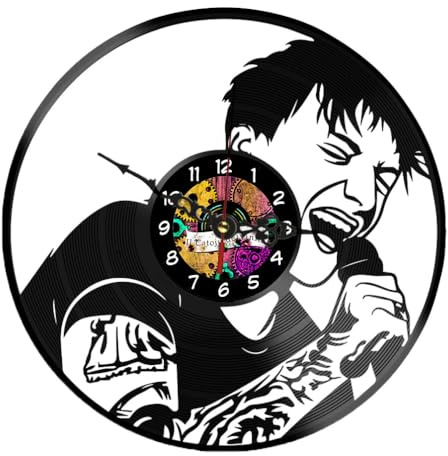Orologio da Parete in Vinile cantante - Design ultimo di Ultimo -Decorazione Murale per Casa, Cameretta o Ufficio – Idea Regalo Originale per Fan e Amanti della musica– Catoju