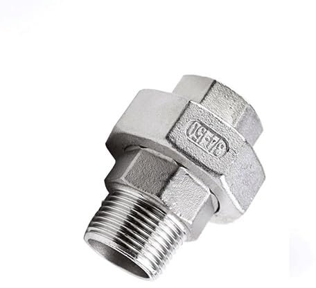 LEFTART 1 Stück BSP-Innengewinde auf Außengewinde 304 Edelstahl Union Pipe Fitting Anschlussadapter Kupplung, for DIY-Schlauchverbinder(3/4)