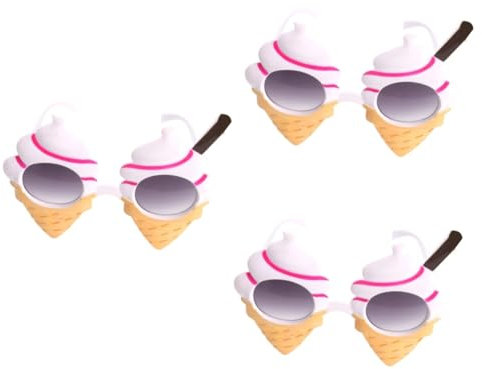 GALPADA 3stücke Ice Party Sonnenbrille Lustige Eiscreme-brille Für Geburtstagsfeiern Sommerfeste Und Festivals Flexibles Design Für Altersgruppen Geeignet