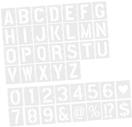 VILLCASE 42stücke Schablonen Alphabet Buchstaben Zeichnen Kunstgegenständen Wand Sprühschablonen Haushalt Multifunktions-buchstabenschablonen Wiederverwendbare Druckschablonen Zahlen