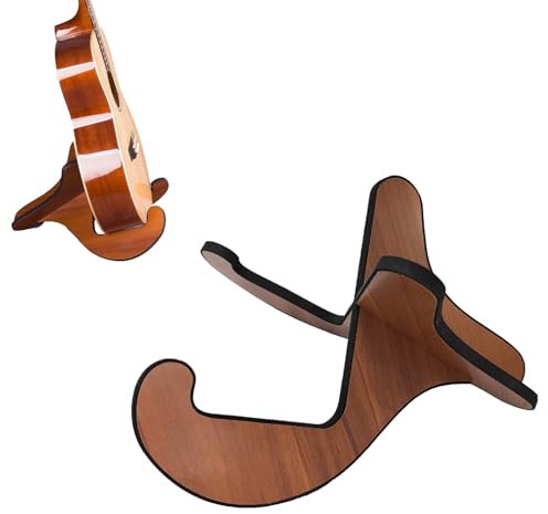 Gitarrenständer Holz,Gitarrenhalterung,Anti-Rutsch Gitarren Ständer,Gitarrenhalterung Anti-Rutsch,Gitarrenständer Holz Klappbar,Tragbar Gitarrenständer für Akustikgitarre,E-Gitarre Bassgitarre