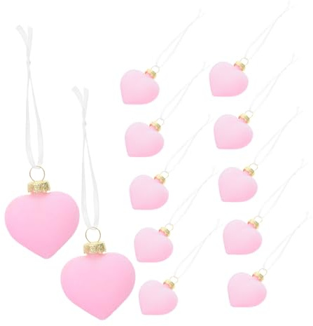 PRETYZOOM 12 Piezas De Coronas De Corazón Adornos Románticos para Colgar En Forma De Corazón Decoraciones para El Día De San Valentín para Fiestas Árboles Ventanas Y Puertas