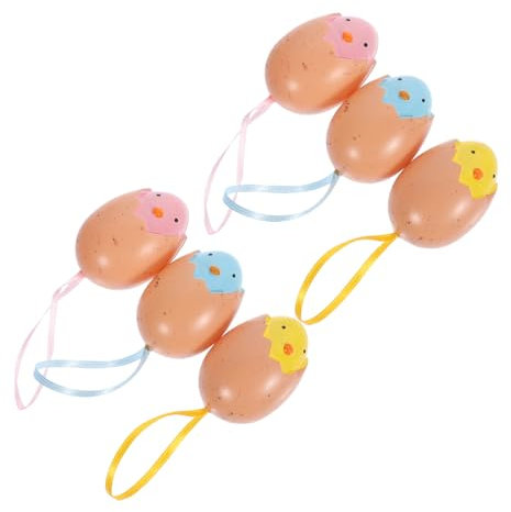 ERINGOGO 6stücke Ostereier Hängedekorationen Dekorative Eier Für Osterbaum Bunte DIY Osternester Für Zuhause Garten Und Partys