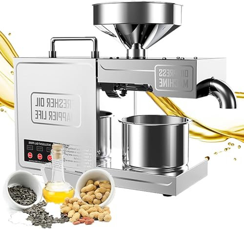 RoyceBee Ölpresse, Automatische Ölherstellung, 820 W Öl für Kalt- und Heißpressung, Ölmaschine, Ölpresse für Samen und Nüsse