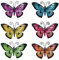 6pcs métal papillon clôture Cour Art décoration de jardin, papillon extérieur cour arrière balcon arbre sculpture, papillons colorés à deux ailes, décoration de jardin, décoration de la maison, décora