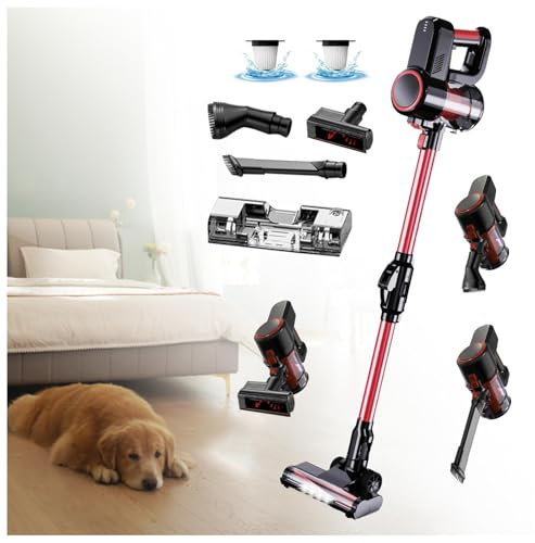 LRF-yxkj Aspira E Lava Pavimenti Casa 5 in 1 Portatile, 200ml Serbatoio dell’acuqa Lavasciuga Pavimenti Senza Filo per Pulizia Domestica/Capelli/Polvere/Lavapavimenti