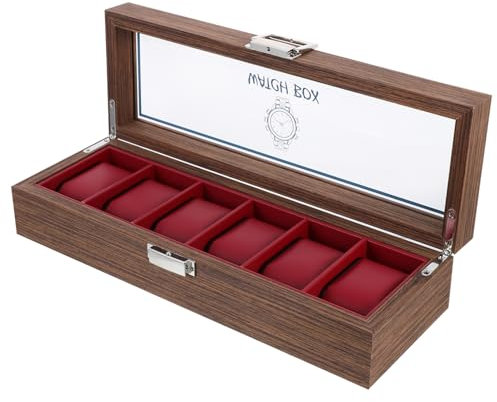 Holibanna Caja De Presentación De Relojes De Madera Negro Ranuras Para Guardar Relojes y Mostrar Colecciones De Joyas Casa Dormitorio