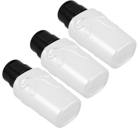 Ipetboom 3pcs Refillable Travel Bottle Lockable Pump Nail Polish Remover Dispenser Leakproof Pump Bottle for Cosmetics