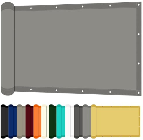 Vela Ombreggiante Rettangolare 300 x 340 cm Anti Raggi UV Tenda da Sole per Esterno Tessuto HDPE per Esterno/Giardino/Terrazzo/Balcone, Grigio Chiaro
