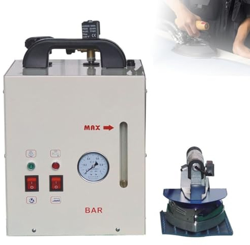 guoyjmm Plancha de Vapor Comercial, Estación de Planchado Industrial de 1600 W, con Manómetro, Caldera de 4 L, Cabezal de 900 W, para Tiendas de Ropa, Lavanderías y Fábricas
