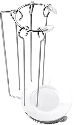 CLISPEED Support à Brochettes Acier Inoxydable Pour Barbecue Avec Brochettes Et Plateau De Cuisson Pour Grillades Extérieures Viande Poulet Légumes