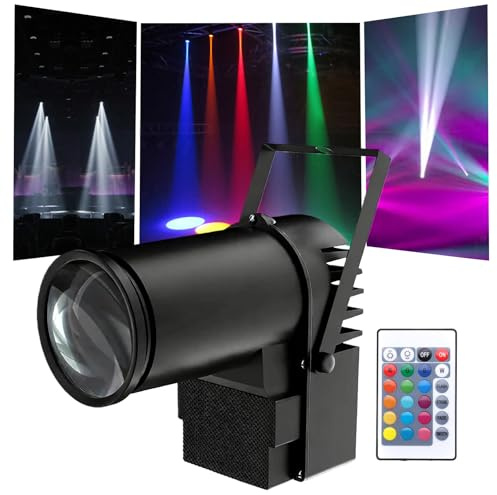 Led Pinspot Lumière, 15w Projecteur Boule A Facette, 3 En 1 Rgb Projecteurs Pin Spot, Pinspot Lumière Mirror Balls Pour Fêtes Bar Mariages Dance Halls Dj Stage, Compatible Avec La Télécommande