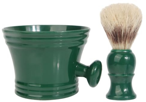 jojofuny Kit de Soin Barbe pour Homme Bol à Raser et Brosse à Barbe Bol de Crème à Raser Inclus Ensemble Portable Rasage à Domicile Voyage Pinceau à Savonnette Solide et Facile à Utiliser