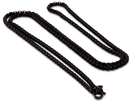 Akitsune Baca Halskette | 3mm breit | Kette Frauen Herren Box Rolo Edelstahl Karabiner Minimalist Herrenhalskette