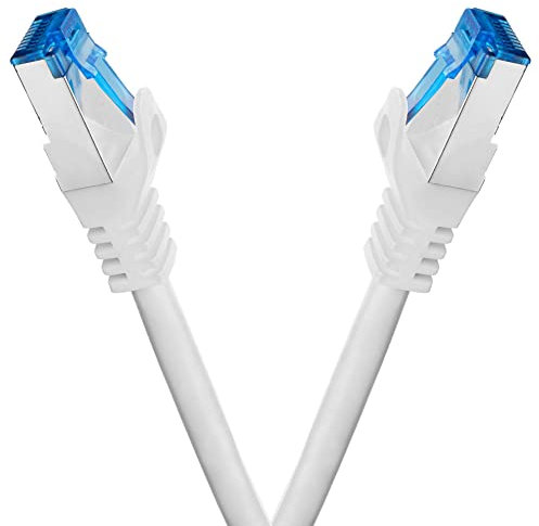 BIGtec - 2 Stück - 1,5m CAT.7 Gigabit Patchkabel Netzwerkkabel weiß Kupferkabel Patch Ethernt LAN DSL Kabel CAT7 (RJ45, Cat 7, S/FTP PIMF) 1,50m