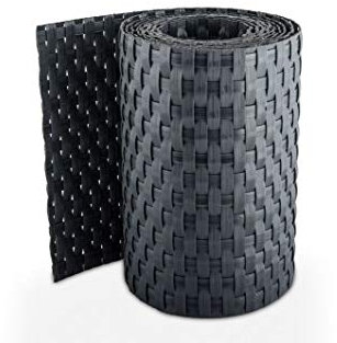 Gartenwelt Riegelsberger Premium Sichtschutzstreifen Hart PVC Rattan Doppelstabmatten 2550x190x4 mm Anthrazit 1 Stück