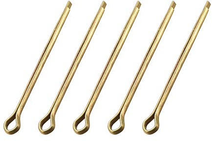 sourcing map Splinte, 3 mm x 50 mm, massives Messing, goldfarben, 5 Stück