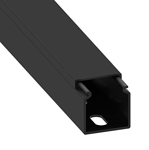 Habengut CC10109 Kabelkanal (mit Montagelochung im Boden) 25x25 mm aus PVC, Farbe:,Schwarz, Länge 1 1 m