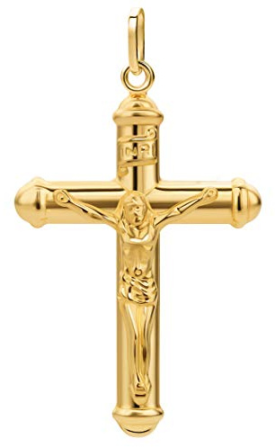 PRINS JEWELS Kreuz Anhänger Mit Jesus 14 Karat 585 Gelbgold Unisex