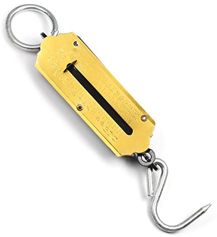 Utoolmart Gelbe mechanische Waage, tragbar, Mini-Handgriff, zum Wiegen von Fisch, Reh, Feder, 12000 g, 1 Stück