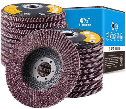 SATC Flap Discs 115mm 20 Pack Grinding Discs 40/60/80/120 Grit for Angle Grinder to Sanding Grinding Metal Wood