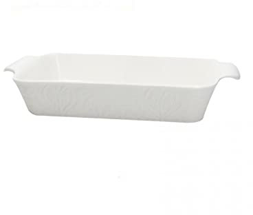 TOGNANA - Rectangular casserole dish made of white porcelain, Ornament series, Copenaghen (small)