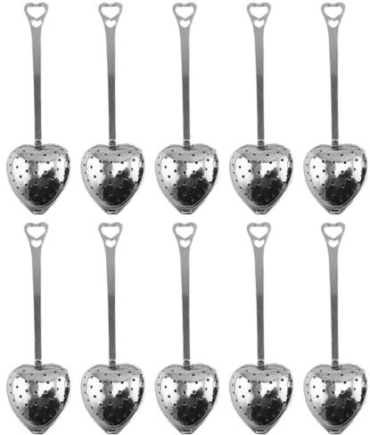 Cabilock 10 Pièces Infuseur à Thé Forme De Cœur Acier Inoxydable Filtre à Thé Vrac Et Épices