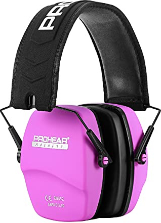 PROHEAR 016 Ear Defenders Adults Hearing Protection Headphones Work, Noise Canceling Safety Earmuffs for Shooting Grinding Leaf Blowing & Drilling, Comfortable & Adjustable Headband SNR 31dB (Pink)