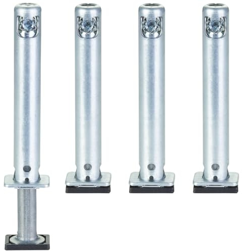 4 x SOTECH Sockel-Höhenversteller Höhe 70 mm Durchmesser Tragkraft 300 kg | Ø 12 mm Bohrtiefe 80 mm verstellbar +25 mm mit Bodengleiter zum Einbohren in Wangen und Schrankseiten
