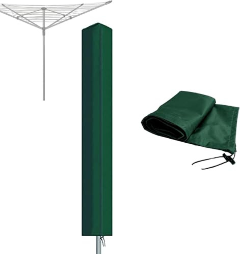 RICHIE Wäschespinne Abdeckung Wasserdicht mit Reißverschluss 16x16x165cm Wäschespinne Abdeckung Winddicht Grün