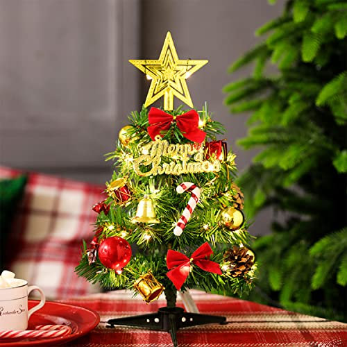 Mini Weihnachtsbaum,LED 30 cm Mini Weihnachts Baum mit,Mini Tannenbaum für Tisch,Weihnachtsbaum Miniatur,Christbaum,Künstlicher Weihnachtsbaum,Weihnachts Baum klein (30cm/11.8inch)