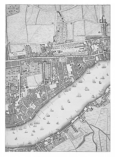 Feeling at home LEINWANDDRUCK im SCHATTENFUGENRAHMEN Roque Querschnittskarte von London 1748 Roque John - europäisch vertikale Kunstbilder im Holzrahmen cm_44_X_31