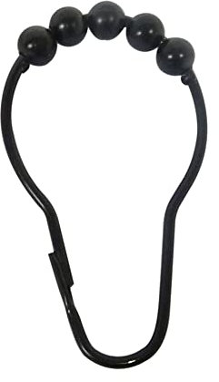 Byretech Black Stainless Steel Roller Ball Shower Curtain Rings - Pack Of 12 - UK Seller, (BSCR27)