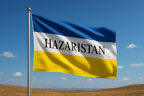 Generic Hazaristan Flag 90 x 150cm, Blau Weiß Gelb, Patriotisch, Unisex, Unabhängigkeitstag, Flagge