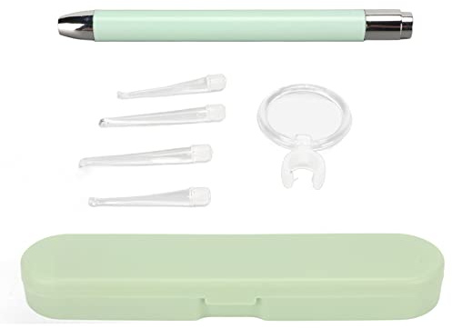 Ohrprüflampe mit 4 Ohrlöffelköpfen, LED-Diagnose-Ohrlichtstift-Set, Ohrenschmalzentfernungsset mit LED-Leuchten und Lupe, Ohrenschmalzentfernungswerkzeug für Kinder und Erwachsene
