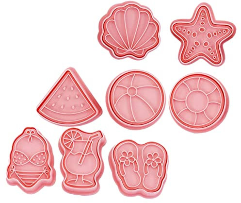 HEMOTON Hawaiianisches Keksform 8 Stück Silikon Ausstecher Für Kekse Flexibel Und Wiederverwendbar Für Backen Und Dekoration Kinderfreundlich Und Leicht Zu Reinigen