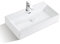 Lavabo en Céramique pour Salle de Bain - Vasque à Poser Rectangulaire 75 × 42 × 14 cm - Sans Vanne de Vidange Pop-up, Avec Trou de Trop-plein et Trou pour Robinet - Blanc