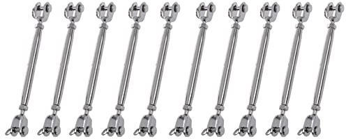 Fegtrty 10X 304 Stainless Steel Rigging Screw Closed Body Jaw Jaw Turnbuckle 7/32 inch Thread