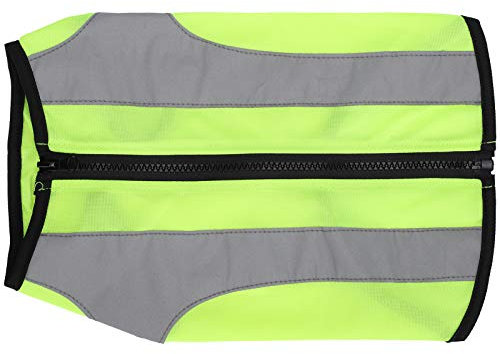 Leichte Reflektierende Weste mit Reißverschluss, Haustier-Nacht-Sicherheitsausrüstung, Leuchtende Jacke Hunde (Leuchtendes Grün)