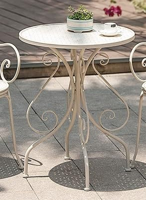 Gartengarnitur Möbel-Set, Eisen, for den Außenbereich, Garten, Balkon, Freizeit, Café, Milchtee, Shop, Stuhl, Terrasse, Tischmöbel Möbelset im Balkon (Color : White)