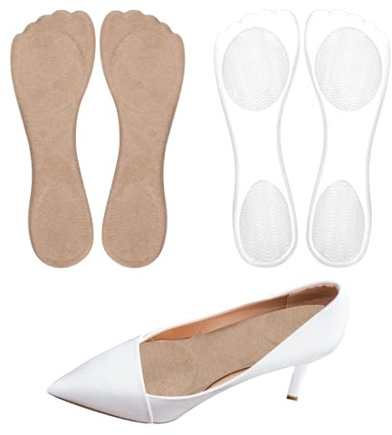 2 Pares Plantillas de Zapatos, Plantillas de Zapatos Mujer Cómodos Cojines de Zapatos Plantillas de Zapatos de Vestir para Tacones Altos para Sandalias Planas (Clara, Beige)
