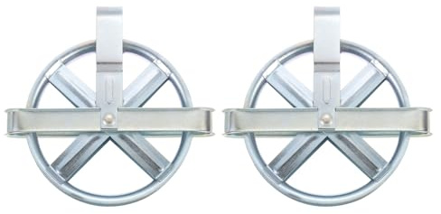 sourcing map 2Pcs 5 Clothesline Pulley with Durable Iron Alloy Wheel and Axle, Deep Groove Weather-Resistant Drying Line Pulley for Outdoor Clothes Line, Silver