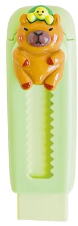 Einziehbarer Radiergummi – Niedliche Radiergummis für Kinder | Einziehbarer Radiergummi mit Capybara-Motiv | Einziehbarer Radiergummi aus weichem Gummi | Schiebe-Radiergummi | Kinder-Radiergummis
