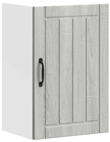 vidaXL Kitchen Wall Cabinet Lucca - Grey Sonoma Engineered Wood - Modern Style with Storage for Kitchen Appliances and Accessories - 40x31x60 cm