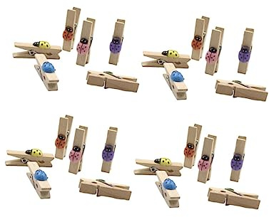 Alipis 30pezzi Clip Foto in Legno Naturale Multi Colore Mollette Miniature per Decorazioni Parete Portafoto Muro e Collage DIY per Casa e Dormitorio