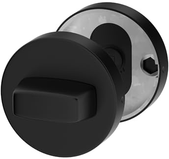 WC-Rosetten-Set, Schwarz Rund-Rosette, für Badezimmer und WC-Türen, 1 Paar - Türrosetten Paar Abdeckung für Türen mit Badezimmerschlössern, Schwarz Matt