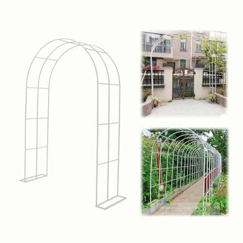 Cenador de jardín con marco de acero desmontable con arco de enrejado de rosas y pérgola de metal, ideal para plantas trepadoras, rosas, ancho ajustable de 80 a 350 cm
