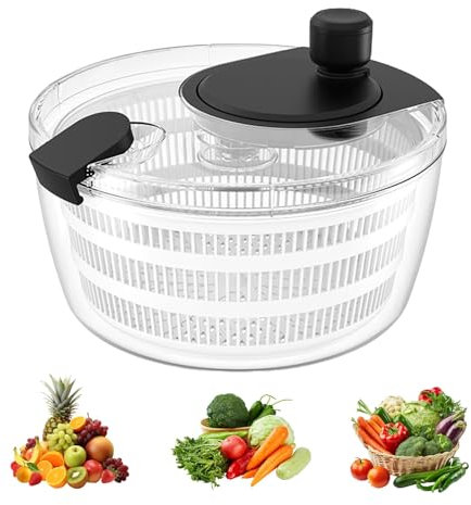 Salad Spinner Small Cleaning Rotator, Vegetable Lettuce Dryer, Kitchen Rotator Salad Drain Bowl Manual Lettuce Rotator Fruit Cleaning Dryer & Kitchen Spinner