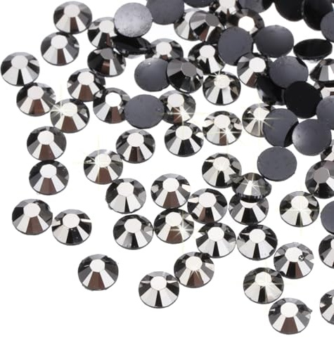 QUARKZMAN 25000 Piezas de Estrás de Resina Negra para Manualidades SS16 4mm Resina No Hotfix Rhinestones para Diseño DIY, Vasos, Ropa, Maquillaje, Arte de Uñas