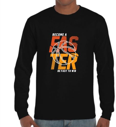 MyPato Camiseta de Adulto de Manga Larga de Hombre Deporte Basket Las Leyend del Tablero del Baloncesto 025 XXL